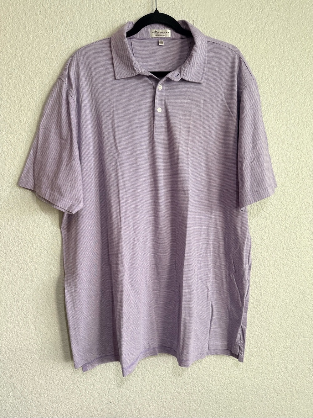 Peter Millar XXL Men's Lavender Performance Polo golf Shirt crown soft silk